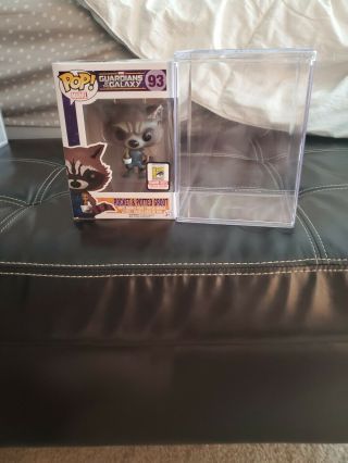 Funko Pop Marvel Guardians Of The Galaxy Rocket & Potted Groot 93 Sdcc Official