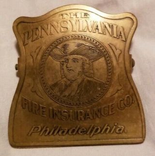 Vintage The Pennsylvania Fire Insurance Co.  Pa.  Brass Clip.  Brilliant Mfg Co