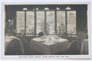 Old Postcard View From Garden Terrace,  Casino Central Park,  York