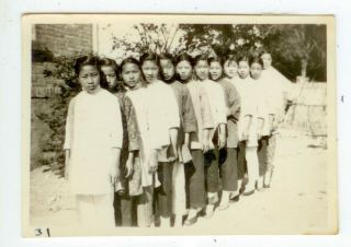 C1930s China Chinese Mission School Girls Group Photo - Likely Near Peking