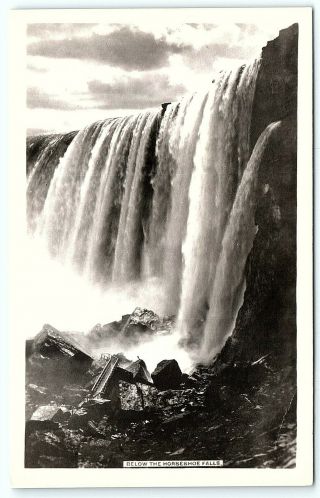 Vtg Rppc Real Photo Postcard Horseshoe Falls Ny Niagara York Azo A7