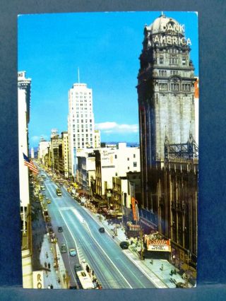 Postcard Ca San Francisco Airview Market Street Old Cars