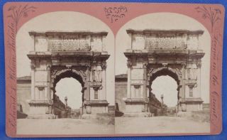Italy Rome Arch Of Titus Via Sacra Edward L.  Wilson Stereoview