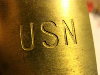 Vintage Brass U.  S.  N.  Padlock w Key & Chain Eagle Lock Co.  Military 3