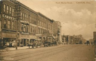 Ohio,  Oh,  Canton,  North Market Street 1912 Postcard