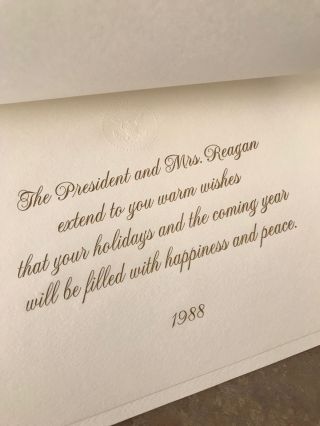 President Ronald Reagan 1988 Official White House Christmas Card Blank Envelope 4