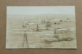 Oil Wells,  Glenn Oil Field Near Okmulgee,  Ok. ,  Rppc,  1900 