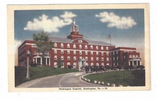 Pa Washington Pennsylvania Antique Linen Post Card Washington Hospital