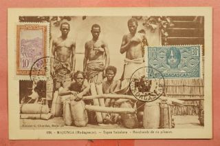 1937 French Madagascar Postcard 155 86 Majunga Cancel
