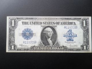 Us $1 Silver Certificate Large Note 1923 Blue Almost Uncirculated