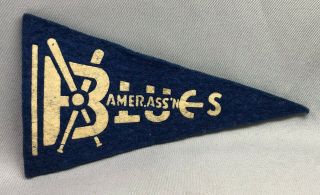 1930s Blues Baseball American Association Kansas City Mini Felt Pennant Vintage