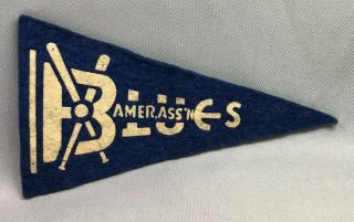 1930s BLUES BASEBALL American Association KANSAS CITY Mini Felt PENNANT Vintage 5