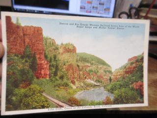 Vintage Old Colorado Postcard Denver Rio Grande Western Railroad Tunnel Train Rr