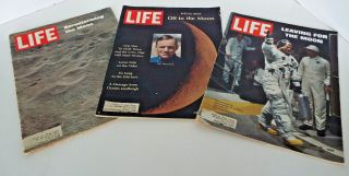 3 Life Magazines Moon Landing June 6th July 4th 25th 1969 Armstrong Apollo
