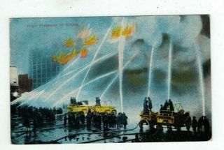 Antique Fire Firefighting Post Card " High Pressure In Action "