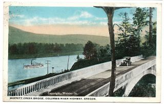 Moffett Creek Bridge Columbia River Highway Oregon Vintage Postcard