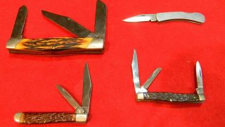 4 Vintage Pocket Knives,  3 Camillus,  1 Kabar,  I Very Old Camillus 89
