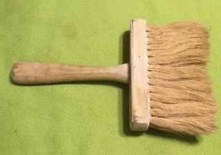 Antique Vintage Paint Brush Natural Bristle Wood Handle Maonry