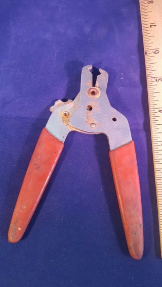 Vintage Walsco 595 Wire Strippers USA Adjustable Size Insulated Grips 3