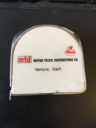 Vintage Mtd Mack Trucks Ventura Advertising Tape Measure 6 " Lufkin Tape Usa