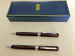 Vintage Bill Blass Blue/red Ballpoint Pen And Pencil Set