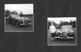 Lady With Old Motor Car Reg Mpe16 - 3x Vintage Photographs C1960