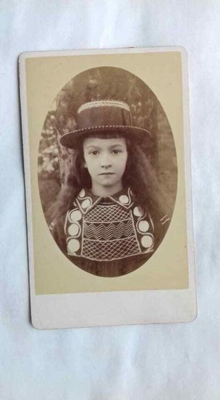 Antique Cabinet Card,  Real Photo,  A Girl From Brighton,  1880s