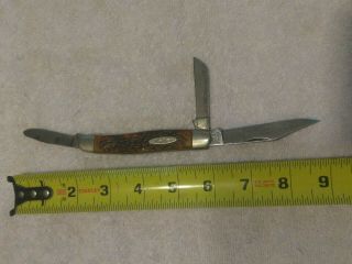 Vintage Kabar 1100 U.  S.  A.  3 Blade (stockman) Pocket Knife With Stag Scales