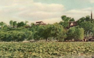 China 1958 Picture Postcard Views Of China The West Lake Hangchow Peking Old