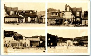 Vintage California Postcard " Beach Homes - Malibu Beach Colony " 1945 Cancel