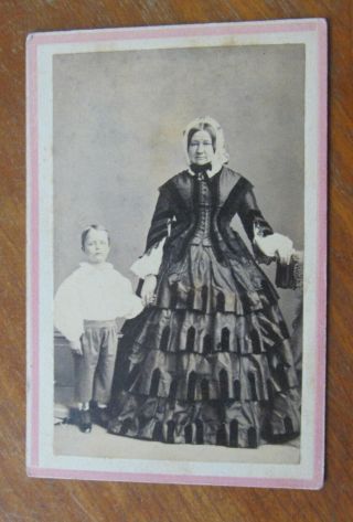 Charles D.  Fredricks Cdv Photo Of Woman & Child Prob Hamilton Or Schuyler Family