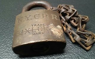 Rare Antique Vintage Nyc Brass Padlock Corbin Lock Old Locksmith Industrial