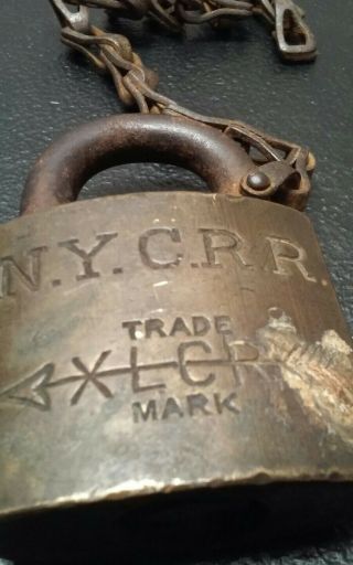Rare Antique Vintage NYC Brass Padlock Corbin Lock Old Locksmith Industrial 3