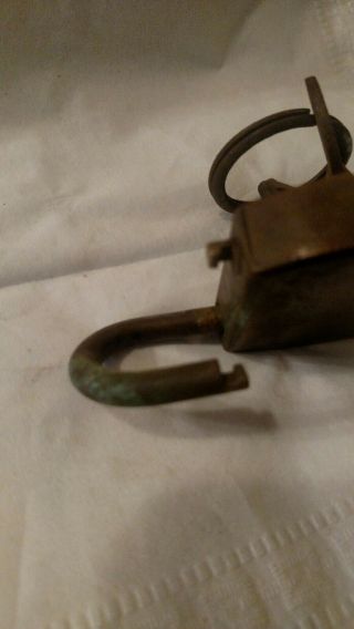 Old Antique Vintage Copper Mini padlock box key lock decor NR 2 
