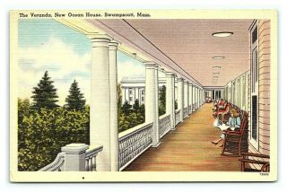 Vintage Postcard The Veranda Ocean House Swampscott Massachusetts I14