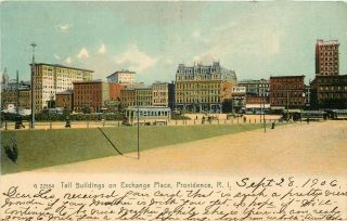 1906 Rhode Island Postcard: Tall Buildings On Exchange Place,  Providence,  Ri