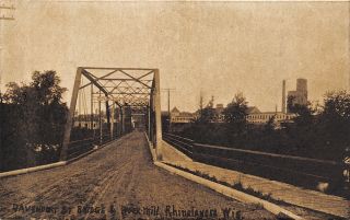 Rhinelander Wi Davenport Bridge Ride @ Walk Speed Or Be Fined Paper Mill C1910