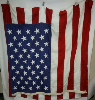 Vintage Large Us American 50 Star Flag Valley Forge Cotton 5 