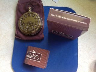 Avon Vintage Brass Plated Pocket Watch Pencil Sharpener Galery Originals