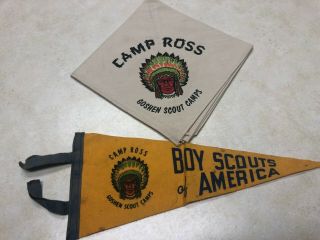 Goshen Scout Camps Camp Ross Neckerchief And Felt Pennant