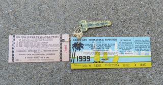 For Rile - 6830 Only1939 Sf Ggie Grand Hotel Day Ticket & Brass Key