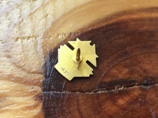 Vintage Knights of Columbus K of C 14k White Gold Lapel Pin 1.  5g Scrap 4