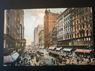 Chicago State Street Great Retail Thoroughfare 1907 Vintage Postcard