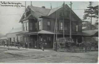 1910s Railroad.  Scarce C.  B.  & Q.  Depot,  Jacksonville,  Illinois.  Livery