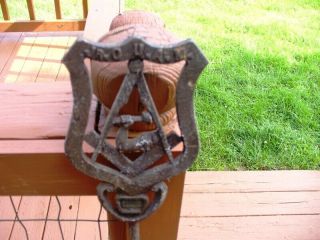 Rare Antique Cast Iron Jr.  O.  U.  A.  M.  Masonic Masons Sign,  Grave Marker No.  822