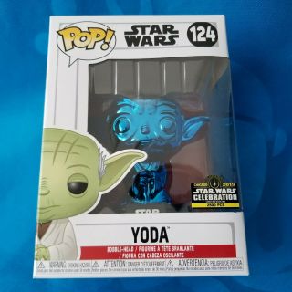 Official Star Wars Celebration 2019 Funko Pop Blue Chrome Yoda