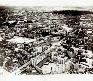 1928 Vintage Photo Aerial Of Spanish Air Force Junkers Airplane Fly Over Madrid