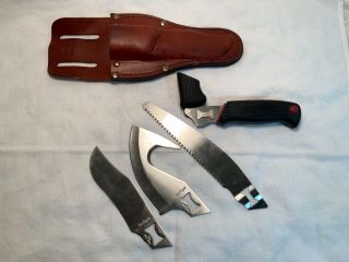 Kai Kershaw Bt - H Interchangeable 3 Blade Trader Knife Set W/ Leather Sheath