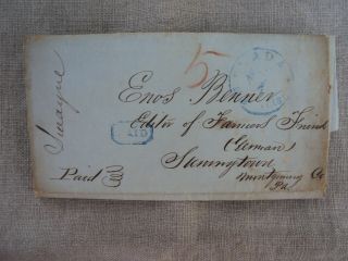 Letter To Enos Benner Sumneytown Pa Printer Farmers Friend Pa German Dutch 1849