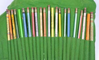 22 Vintage Large Wood ADVERTISING PENCILS Child Life Shoes EVERHART HATTERY Iron 3